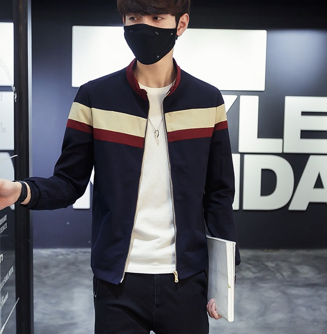 Men's Korean Version Of The Self-cultivation Single-breasted Collar Collar Tide Jacket Men's Casual Jacket Cardigan