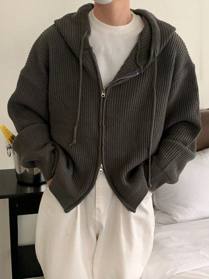 Idle Style Hooded Sweater Coat Men's Loose High Sense