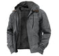 Winter Hooded Coat With Pockets Fashion Warm Fleece Zip-up Jacket Casual Outwear Men's Clothing