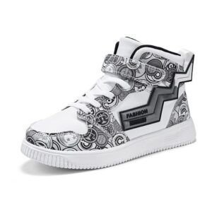 Zixer Men's Light Weight High Top Platform Fashion Synthetic Leather Sneakers | Sports, Crazy Casual Shoes for Mens | Ankle Lace-Up Footwear for Men or Boys