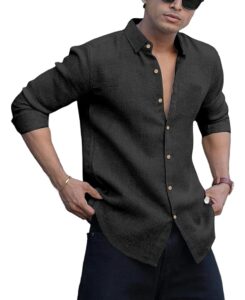 Men's Solid Linen Cotton Shirt | Casual | Plain | Full Sleeve | Summer-Regular Fit| Men Stylish Shirt | Everyday Formal Wear
