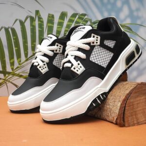 Zixer Men's Light Weight High Top Platform Fashion Synthetic Leather Sneakers | Sports, Retro Casual Shoes for Mens | Ankle Lace-Up Footwear for Men or Boys