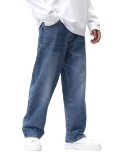 Ben Martin Men's Loose Mid Rise Denim Cotton Oversized Baggy Fit Jeans Pants