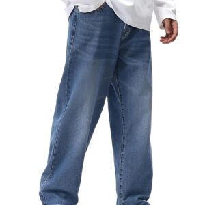 Ben Martin Men's Loose Mid Rise Denim Cotton Oversized Baggy Fit Jeans Pants