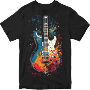 ME VENTURES Men T-Shirt || Regular Fit T-Shirt for Men || Printed T Shirt | Guitar Black